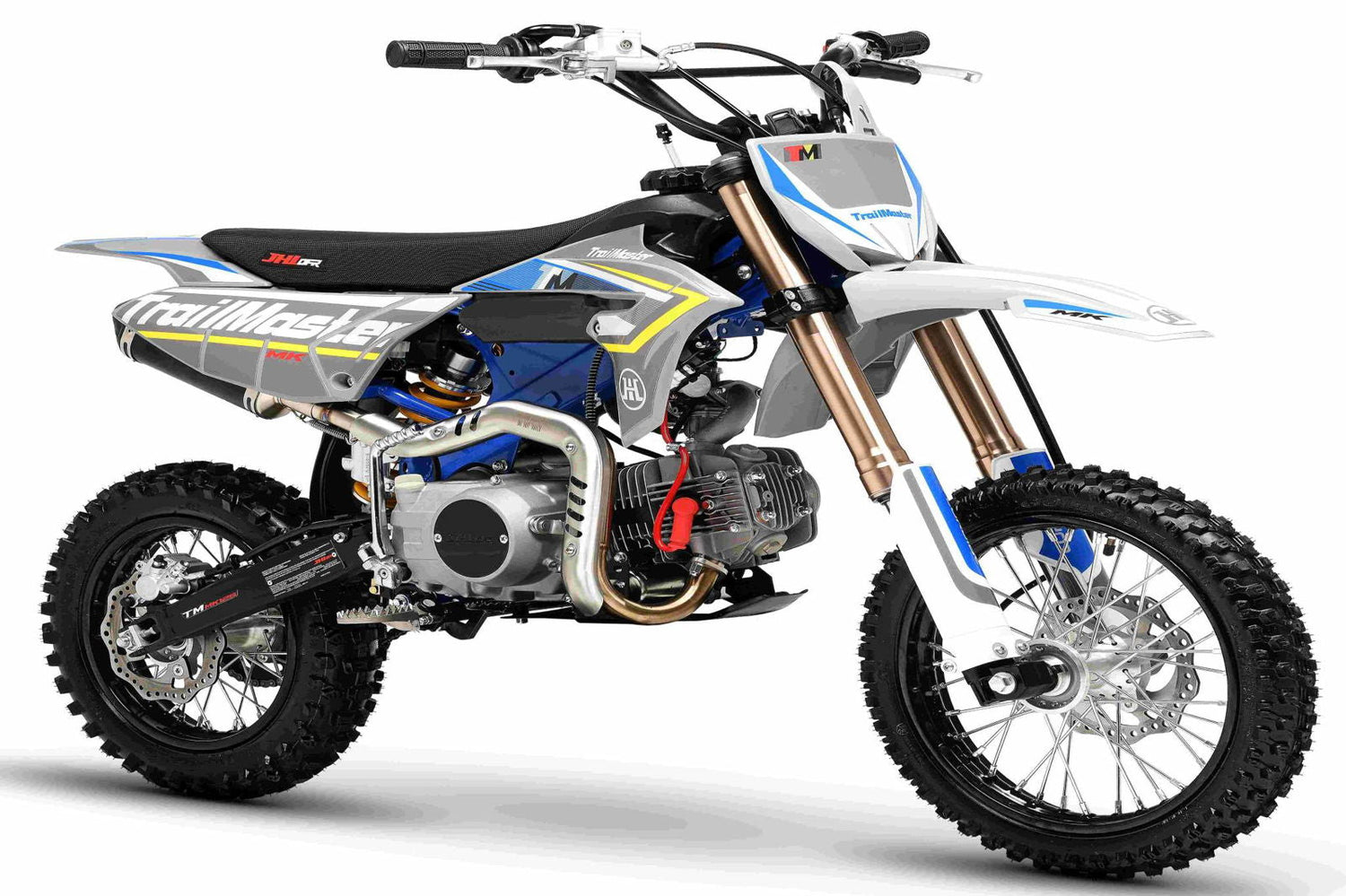 TrailMaster MK125S Pro Series Dirt Bike, 4-Speed Semi-Automatic, Electric Start, Dual Disc Brakes, (14/12) Wheels