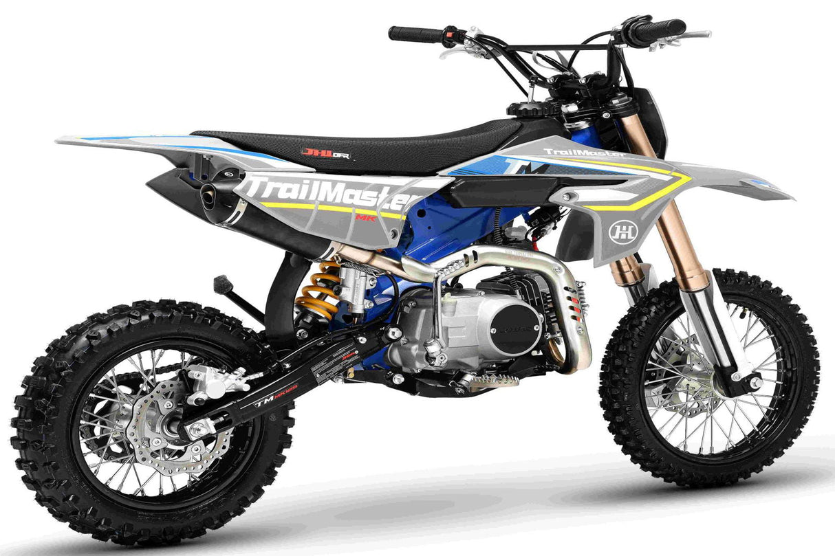 TrailMaster MK125E Pro Series Dirt Bike, BOSCH EFI, 4-Speed, Electric Start, Dual Disc Brakes, (14/12) Wheels