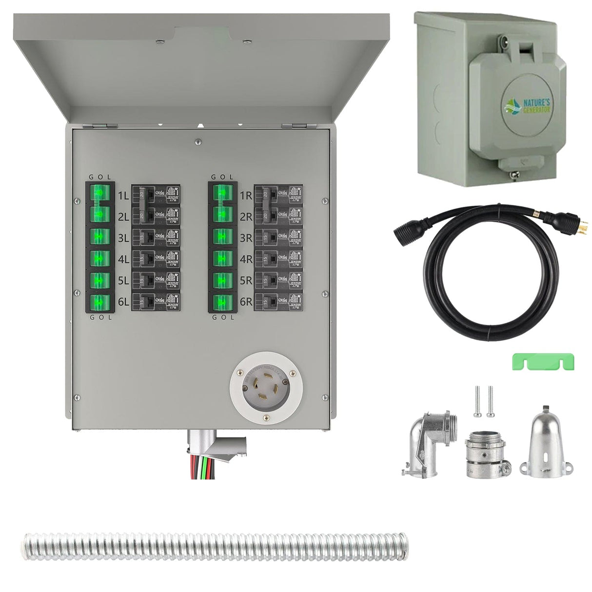 12-Circuit 120/240V 30A Non-Automatic Transfer Switch