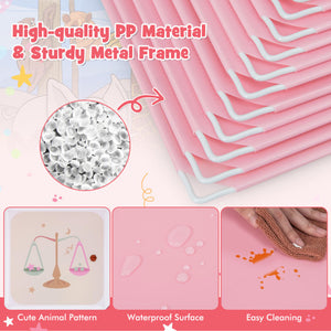 12 Cube Kids Wardrobe Closet with Hanging Section and Doors-White and Pink