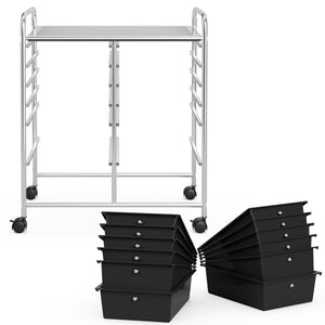 12 Drawers Rolling Cart Storage Scrapbook Paper Organizer Bins-Black