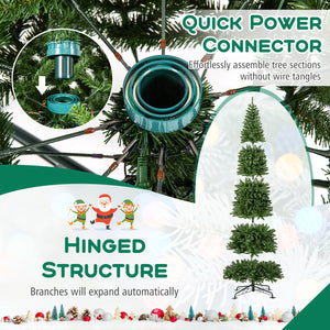 12 FT Tall Prelit Hinged Artificial Christmas Tree with 2536 PVC Branch Tips