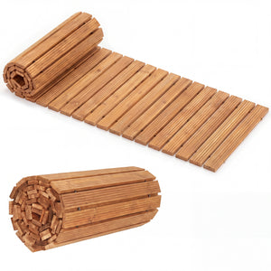 12 FT Wooden Garden Pathway 22 Inches Wide Outdoor Roll out Straight Walkway-1 Piece