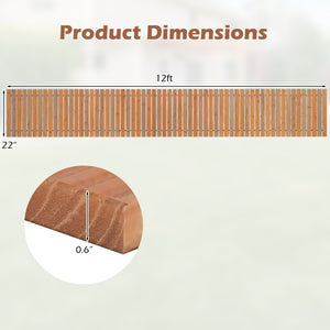 12 FT Wooden Garden Pathway 22 Inches Wide Outdoor Roll out Straight Walkway-1 Piece