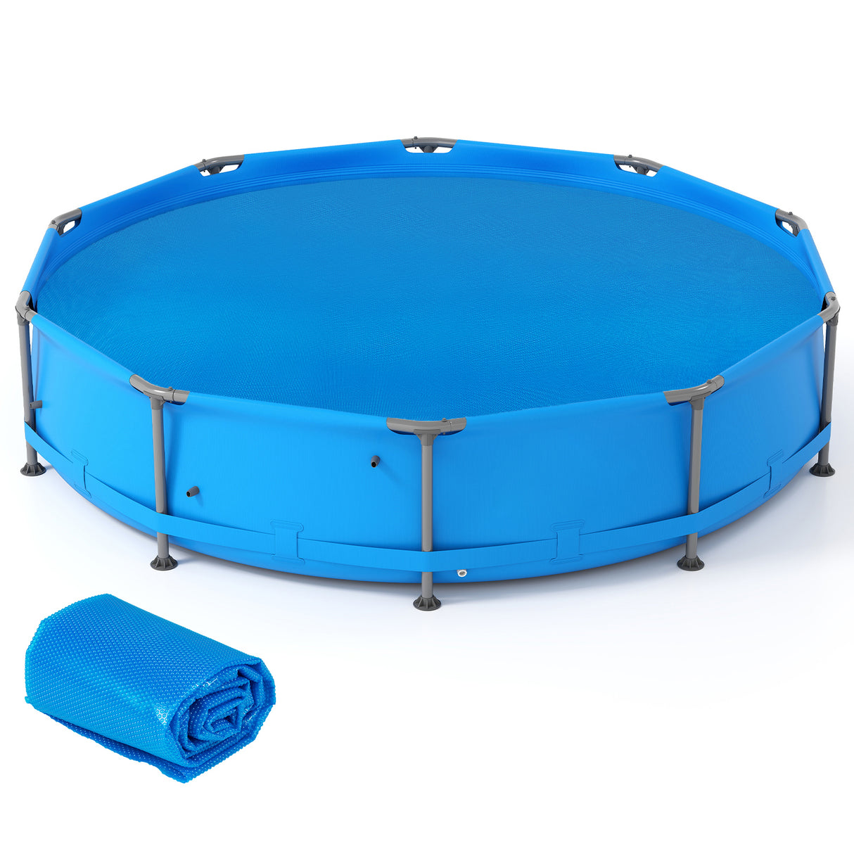 12 Feet Round Solar Pool Cover 12 Mil for In-Ground Above-Ground Swimming Pools