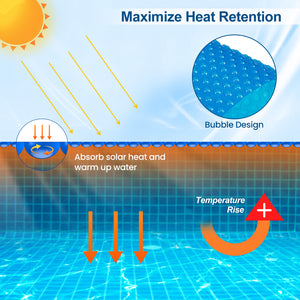 12 Feet Round Solar Pool Cover 12 Mil for In-Ground Above-Ground Swimming Pools