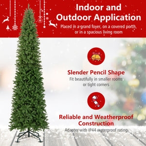 Pre-Lit Artificial Christmas Tree with Snow Flocked Branch Tips-M