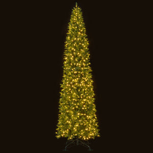 12 Feet Tall Pre-Lit Artificial Christmas Tree Outdoor Indoor Slim Pencil Tree with Lights