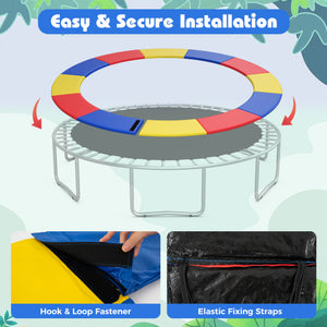 12 Feet Trampoline Pad Replacement Safety Pad with Fixing Straps (Multicolor)