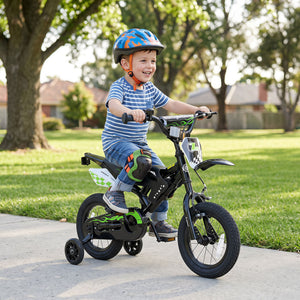 12 Inch Kids Bike Motorcycle-Inspired for Boy Girl Ages 3-4 Years-Black