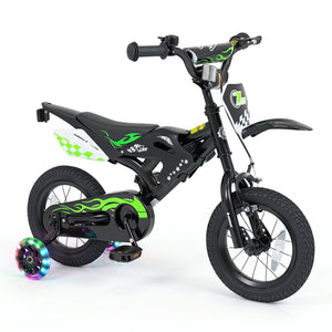 12 Inch Kids Bike Motorcycle-Inspired for Boy Girl Ages 3-4 Years-Black