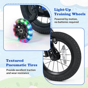 12 Inch Kids Bike Motorcycle-Inspired for Boy Girl Ages 3-4 Years-Blue