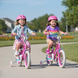 12 Inch Kids Bike for Aged 3-8 Years Old with Adjustable Handlebar Pink- Starlight Wave