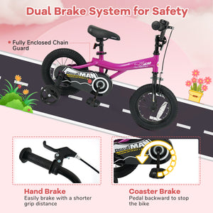 12-Inch Kids Bike with Removable Training Wheels Pink-Brave Hero