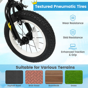12 Inch Kids Bike with Training Wheels for Ages 3-4 Years Old White- Street Art Time