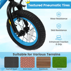 12 Inch Kids Bike with Training Wheels for Ages 3-8 Years Old Blue- Street Art Time