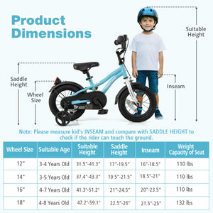 12-Inch Kids Bike for 3-4 Years Old Children Bicycle with Training Wheels
