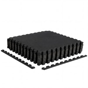 12 Pack Non-Slip Protective Interlocking EVA Foam Floor Tiles-Black