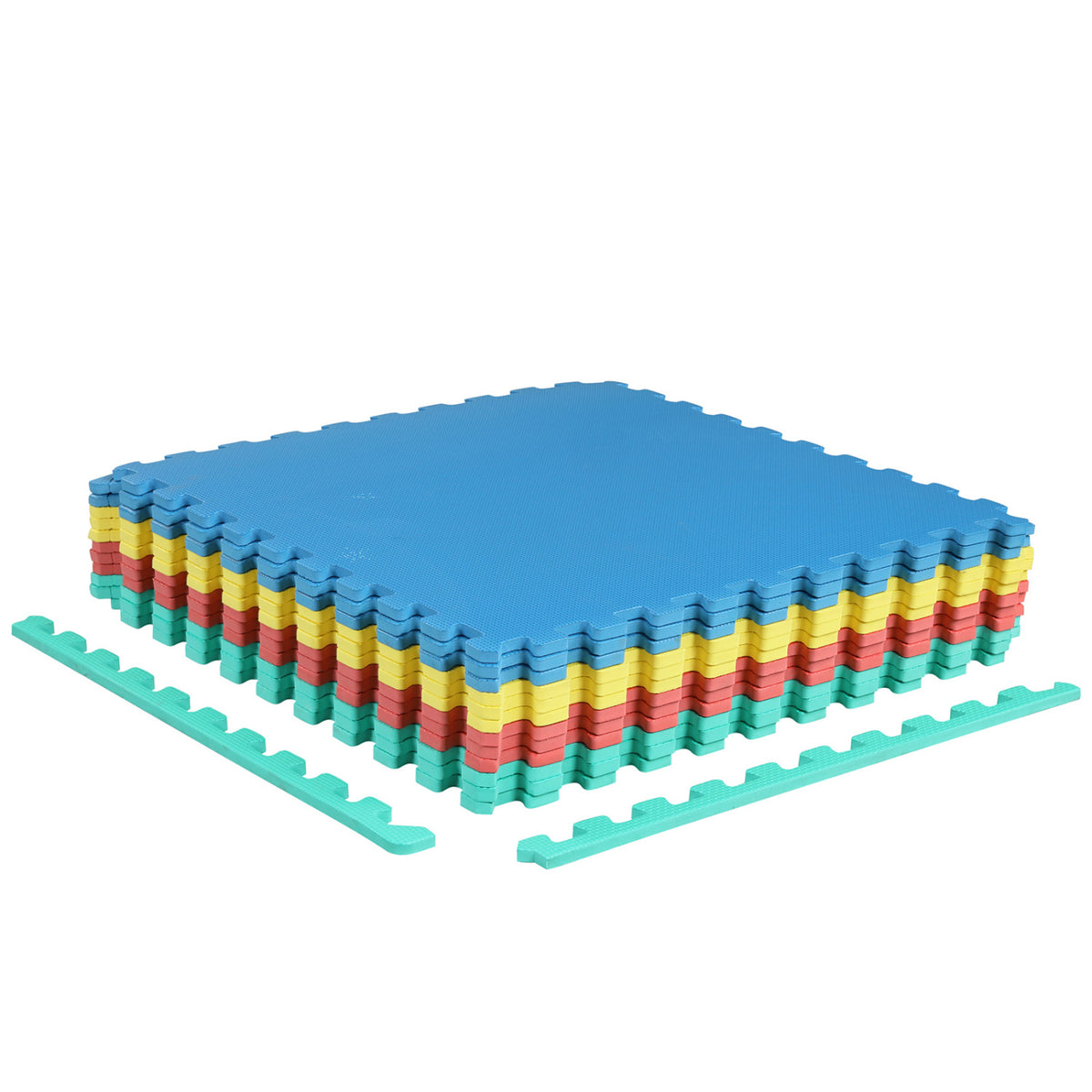 12 Pack Non-Slip Protective Interlocking EVA Foam Floor Tiles-Multicolor