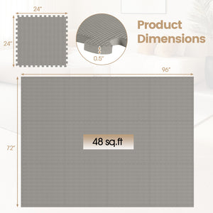 12 Pack Non-Slip Protective Interlocking EVA Foam Floor Tiles-Gray
