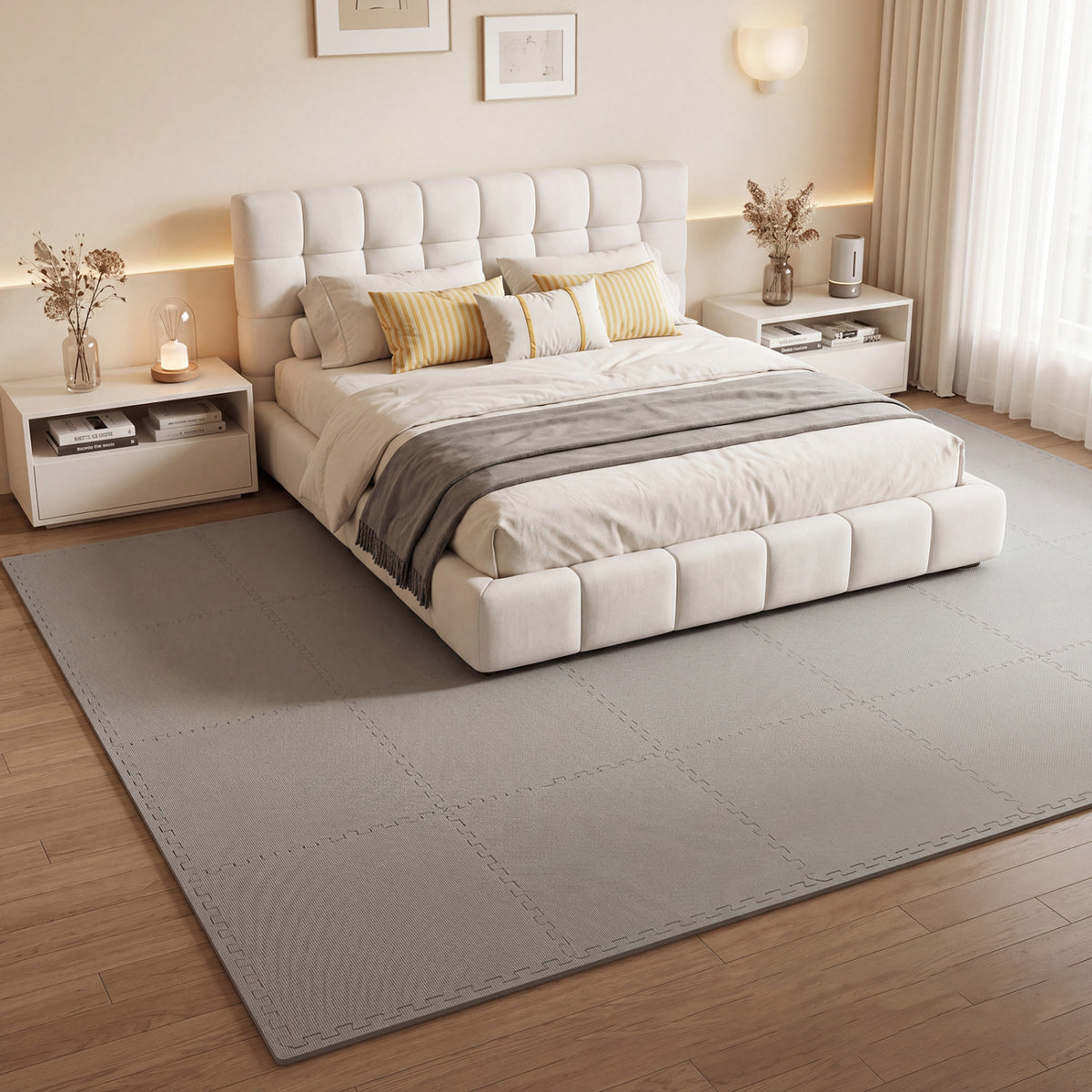 12 Pack Non-Slip Protective Interlocking EVA Foam Floor Tiles-Gray