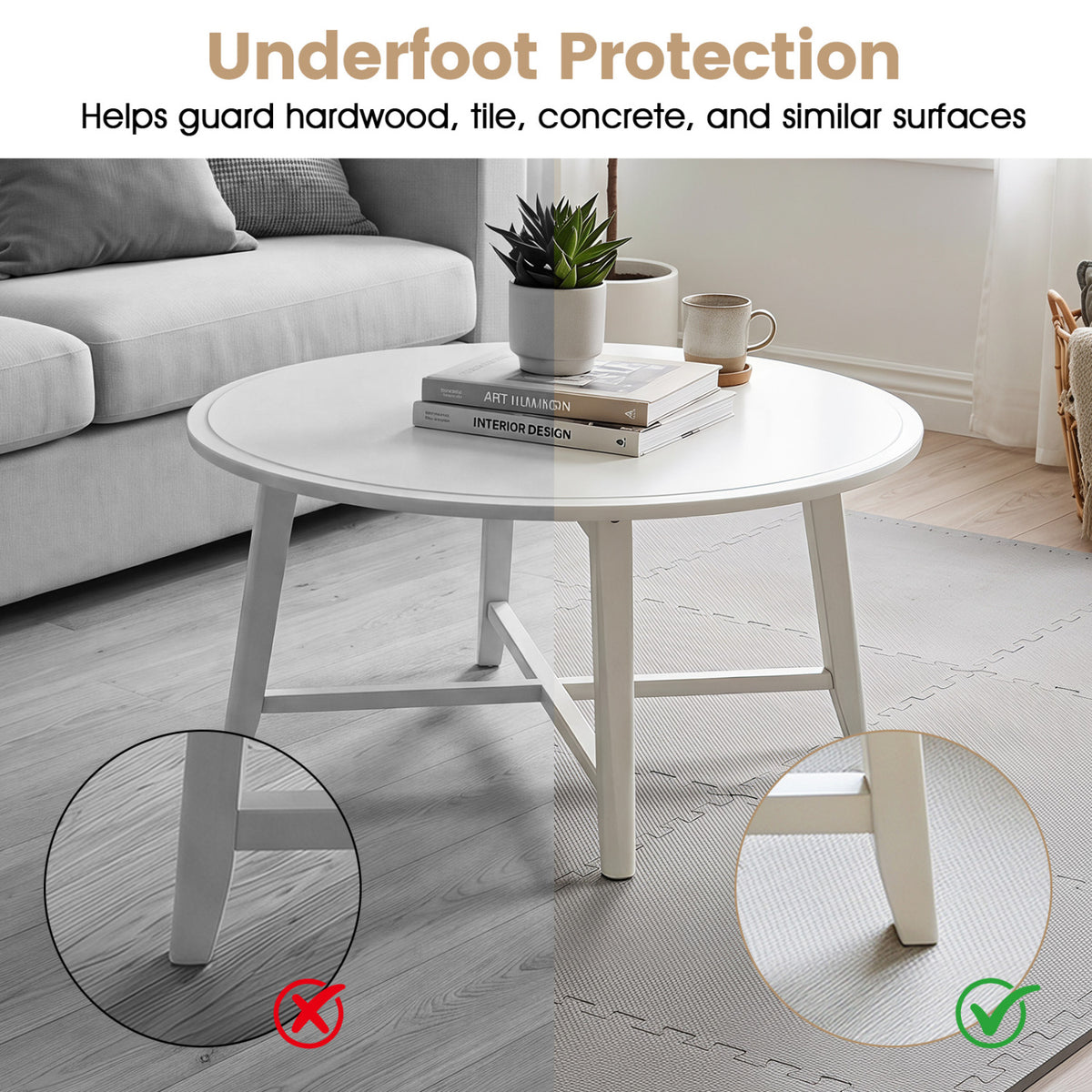 12 Pack Non-Slip Protective Interlocking EVA Foam Floor Tiles-Gray