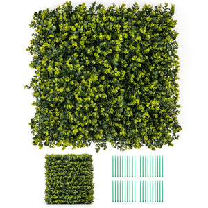 12 Pieces 20 Inch x 20 Inch Artificial Hedge Eucalyptus Panels