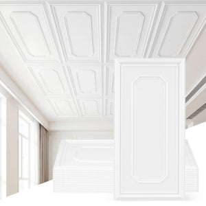 12 Pieces Ceiling Tiles Decorative PVC Ceiling Covering Panels