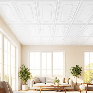 12 Pieces Ceiling Tiles Decorative PVC Ceiling Covering Panels