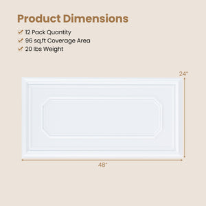 12 Pieces Ceiling Tiles Decorative PVC Ceiling Covering Panels