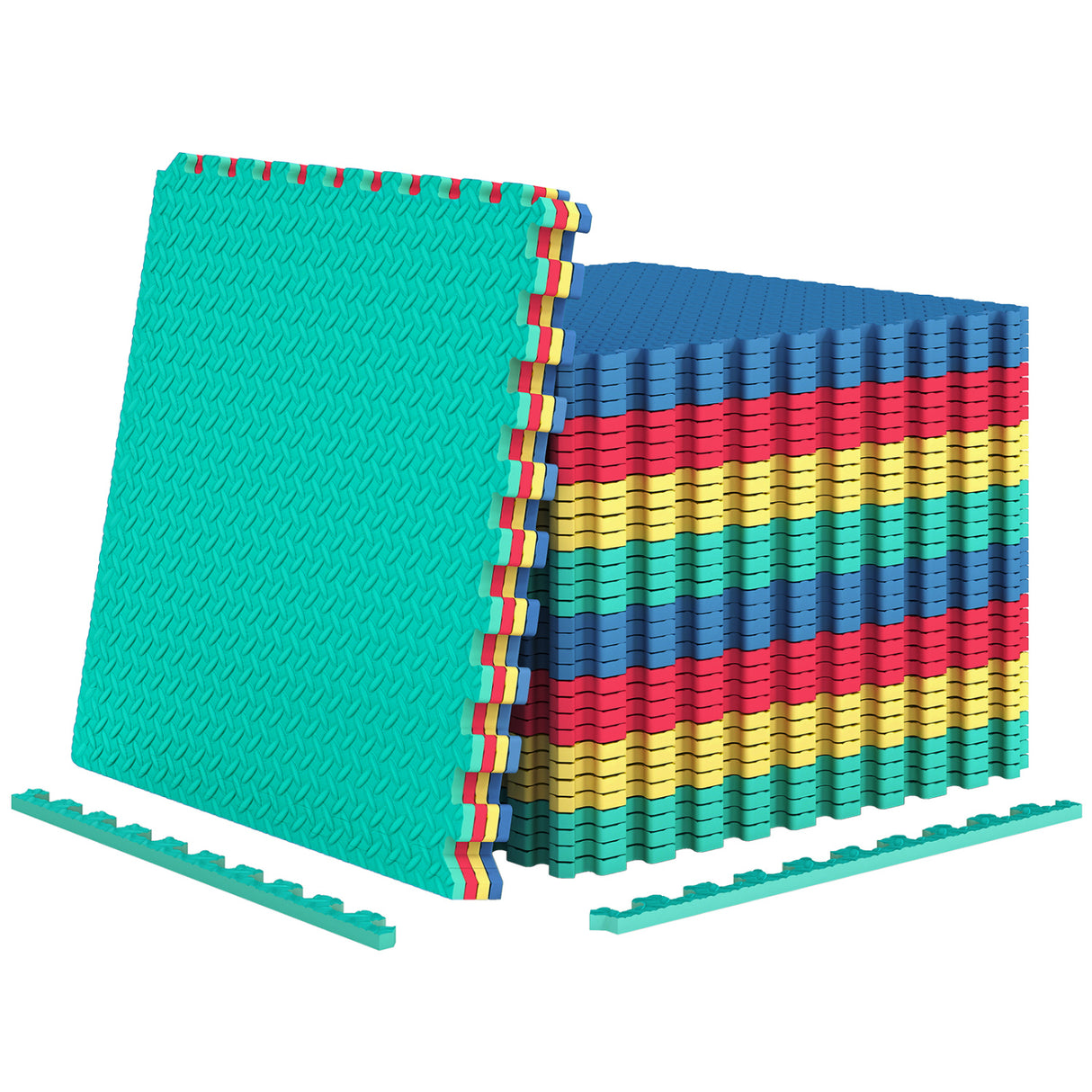 12 Pieces Puzzle Interlocking Flooring Mat with Anti-slip and Waterproof Surface