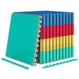 12 Pieces Puzzle Interlocking Flooring Mat with Anti-slip and Waterproof Surface