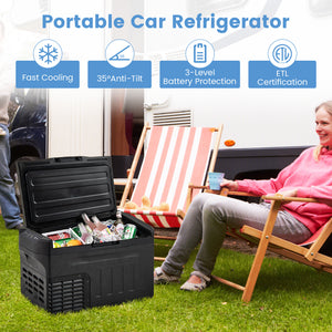 12V Car Refrigerator 23QT Portable with Touch Panel and Removable Divider-S