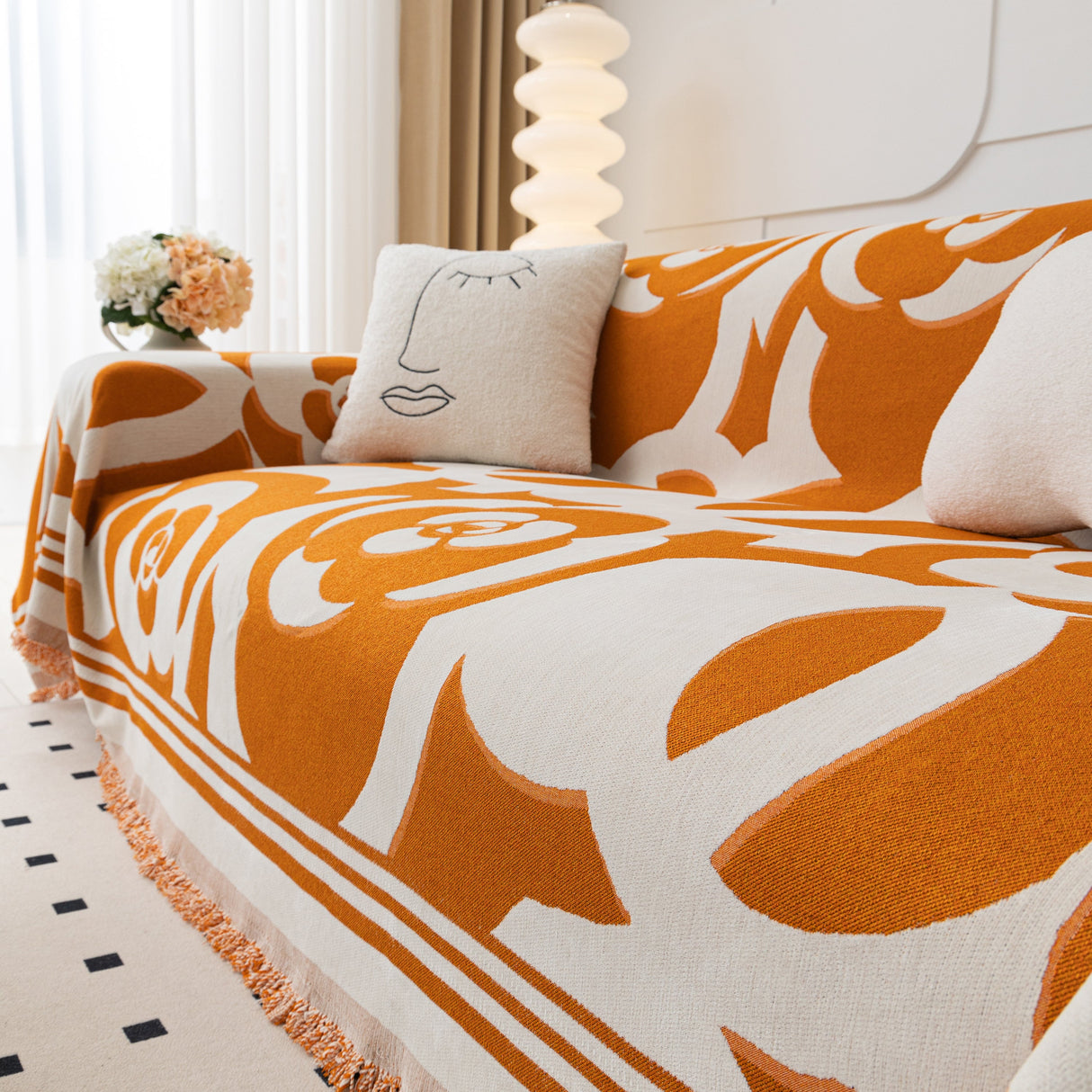 Chenille Sofa Cover Blanket, Couch Cover Blanket Throws for Couches Living Room Furniture Throw Covers