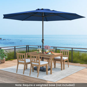12 Feet Patio Umbrella with Crank Handle and 8 Sturdy Ribs-Navy