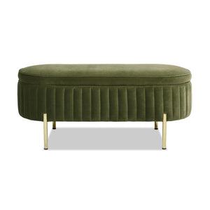 Chloe - Modern Glam Storage Bench - Olive Green by Couch.com
