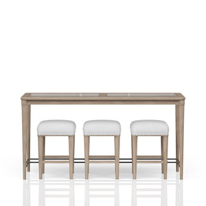 Glass Console Table With 3 Stools - Frosted by Couch.com