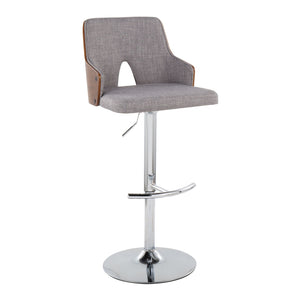 Stella - Contemporary Adjustable Barstool Stool With Swivel With Rounded T Footrest (Set of 2) by Couch.com