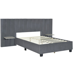 Upholstered Platform Bed With Big Headboard by Couch.com