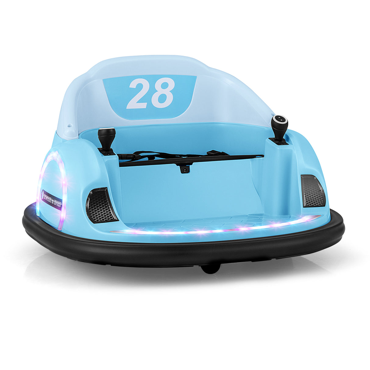 12V 360 ° Ride on Bumper Car for Toddlers with Remote Control-Light Blue