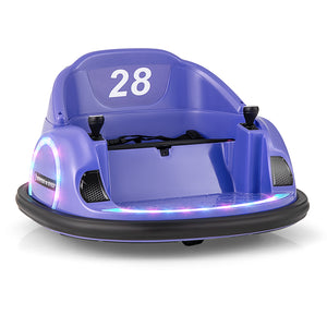 12V 360 ° Ride on Bumper Car for Toddlers with Remote Control-Purple