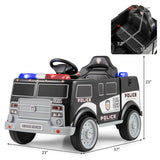 12V Battery Powered Electric Vehicle with 3 Speeds and Megaphone-Black