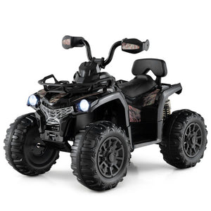 12V Kids Ride On ATV 4 Wheeler with MP3 and Headlights-Solid Black