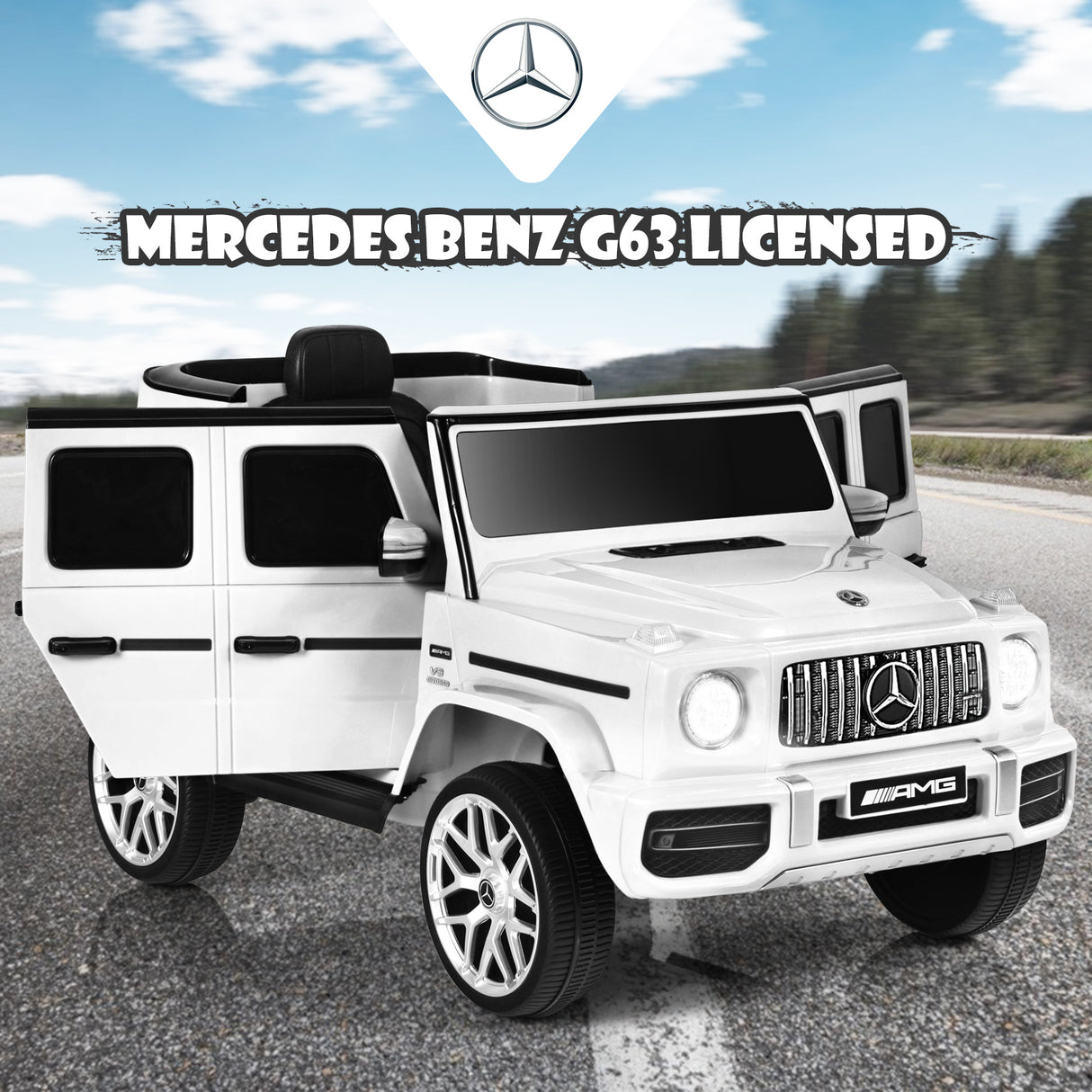 12V Mercedes-Benz G63 Licensed Kids Ride On Car with Remote Control-Red