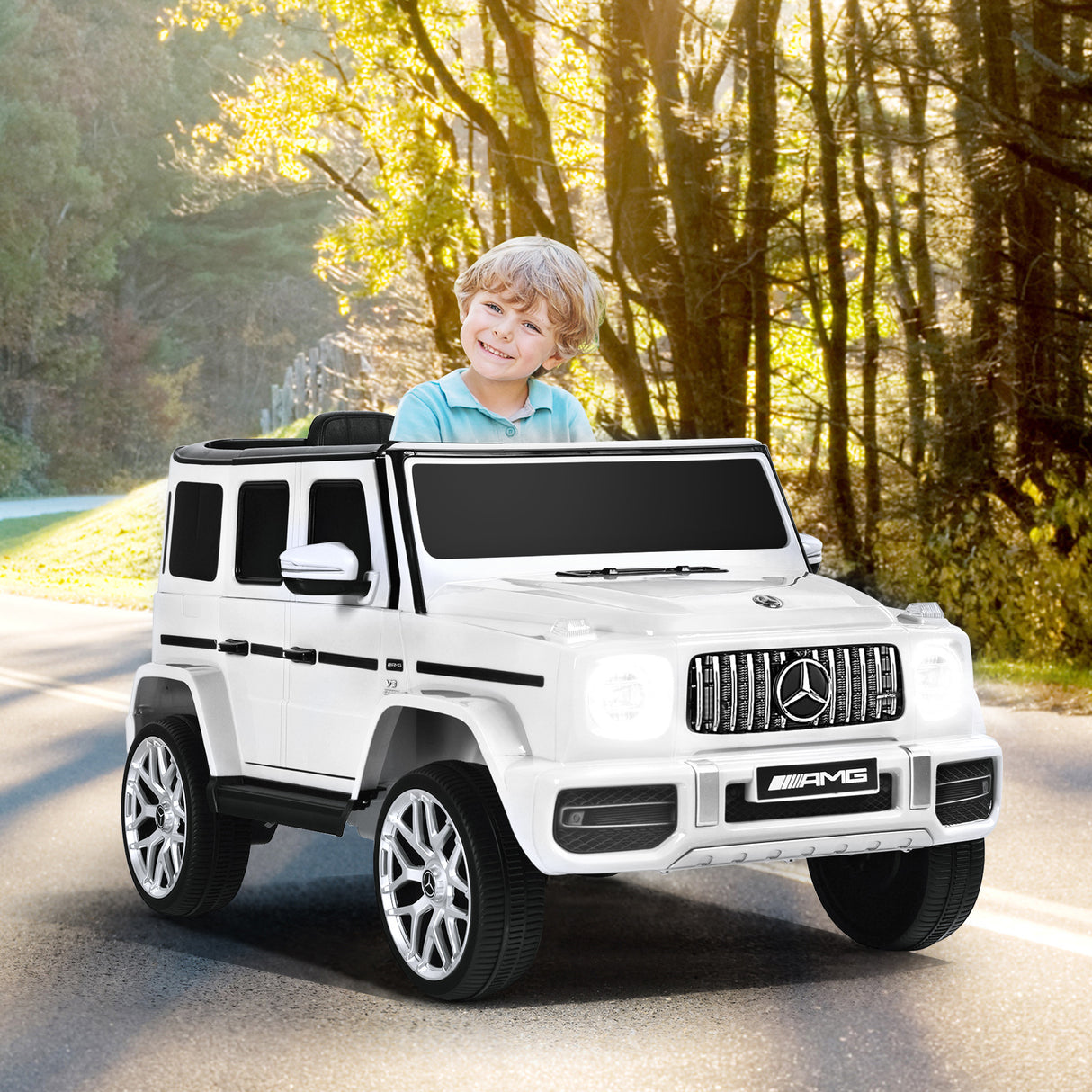 12V Mercedes-Benz G63 Licensed Kids Ride On Car with Remote Control-Red
