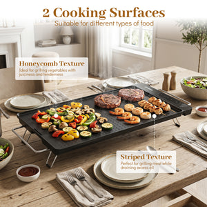 1300W Indoor Electric Grill with Removable Touch Panel-Black
