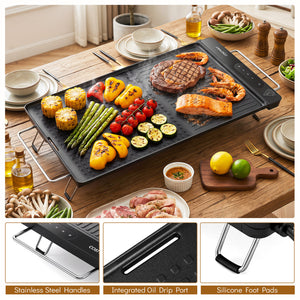 1300W Indoor Electric Grill with Removable Touch Panel-Black