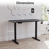 48 Inch x 24 Inch Ergonomic Electric Standing Desk with 3 Memory Settings for Home Office-Black