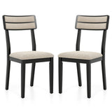 Modern Dining Chairs Set of 2 with Tilt Backrest for Dining Room-Black