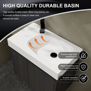 Modern Bathroom Vanity With Ceramic Basin, Wall Mounted Floating Sink Combo, Storage Cabinet by Couch.com